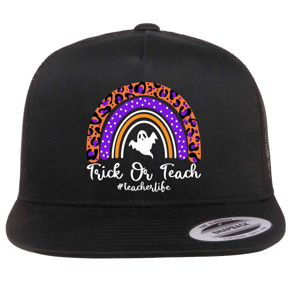 Halloween Trick Or Teach #Teacher Life Flat Bill Trucker Hat