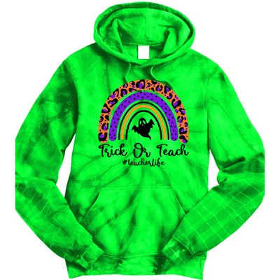 Halloween Trick Or Teach #Teacher Life Tie Dye Hoodie
