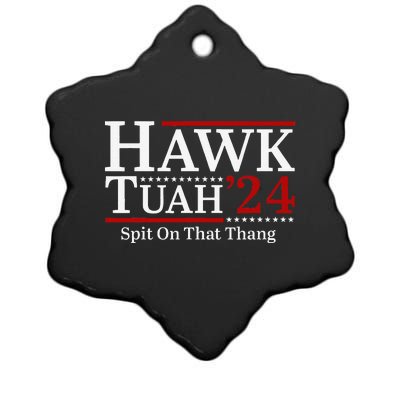 Hawk Tuahspit On That Thang 2024 Funny Viral Meme Ceramic Star Ornament