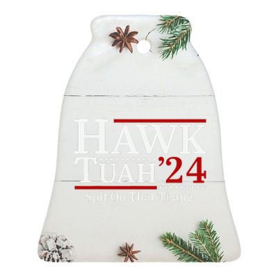 Hawk Tuahspit On That Thang 2024 Funny Viral Meme Ceramic Bell Ornament