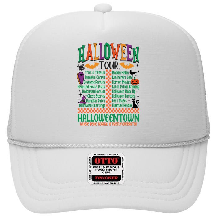 Halloween Trick Or Treat Halloween Pumpkin High Crown Mesh Back Trucker Hat