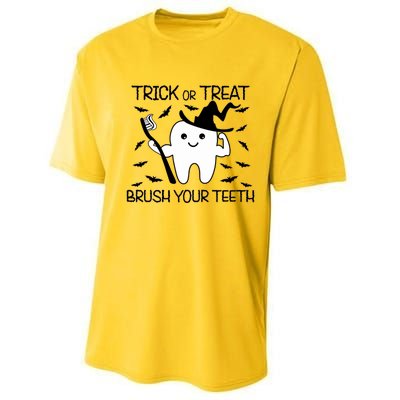 Halloween Trick Or Treat Brush Your Teeth Spooky Dentist Gift Performance Sprint T-Shirt