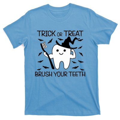 Halloween Trick Or Treat Brush Your Teeth Spooky Dentist Gift T-Shirt