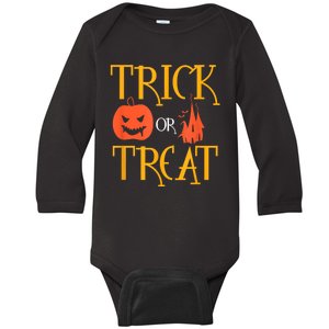 Halloween Trick Or Treat Baby Long Sleeve Bodysuit