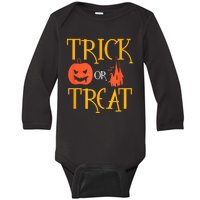 Halloween Trick Or Treat Baby Long Sleeve Bodysuit