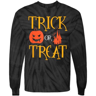 Halloween Trick Or Treat Tie-Dye Long Sleeve Shirt