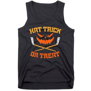 Hat Trick Or Treat Ice Hockey Halloween Boy Player Coach Tank Top