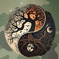 Harmonious Tree Of Life Yin Yang Legacy Tie Dye Trucker Hat