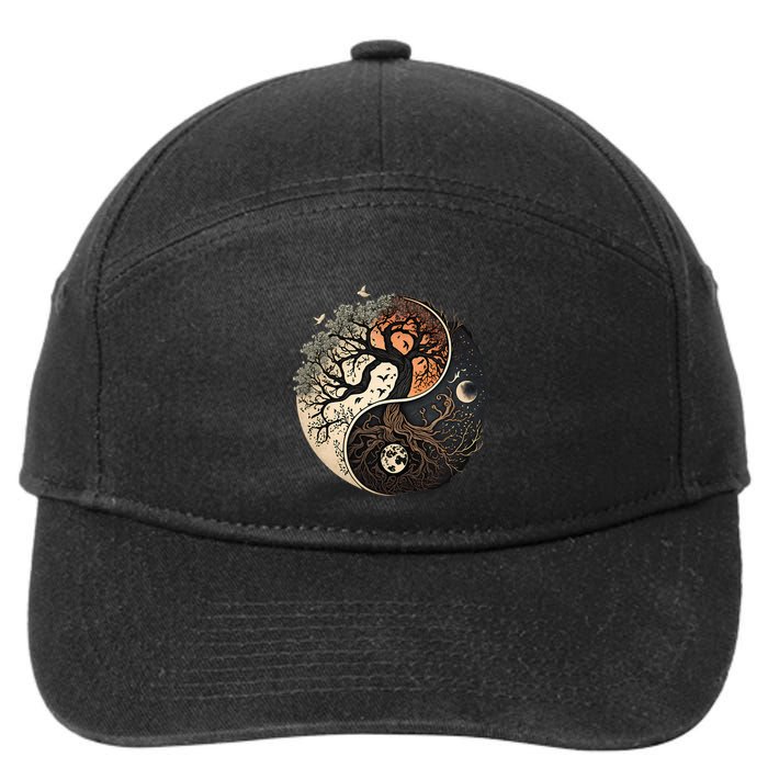 Harmonious Tree Of Life Yin Yang 7-Panel Snapback Hat