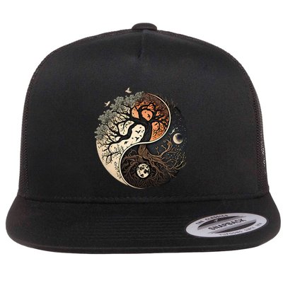 Harmonious Tree Of Life Yin Yang Flatbill Hat
