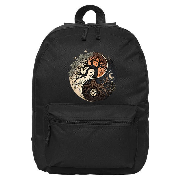 Harmonious Tree Of Life Yin Yang 16 in Basic Backpack
