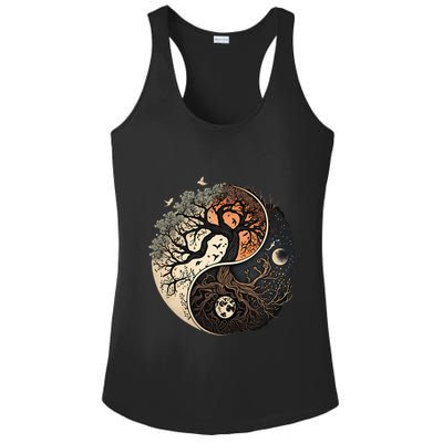 Harmonious Tree Of Life Yin Yang Ladies PosiCharge Competitor Racerback Tank