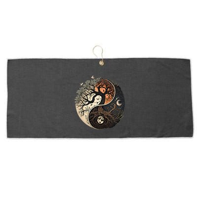 Harmonious Tree Of Life Yin Yang Large Microfiber Waffle Golf Towel