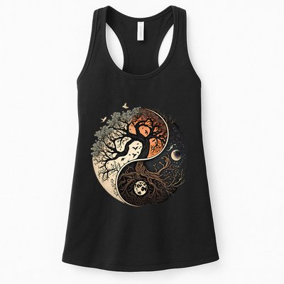 Harmonious Tree Of Life Yin Yang Womens Tank Top