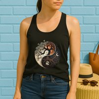 Harmonious Tree Of Life Yin Yang Womens Tank Top