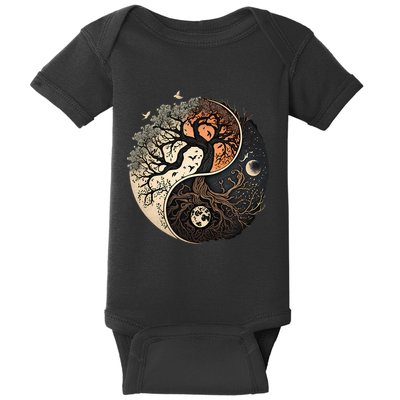 Harmonious Tree Of Life Yin Yang Baby Bodysuit