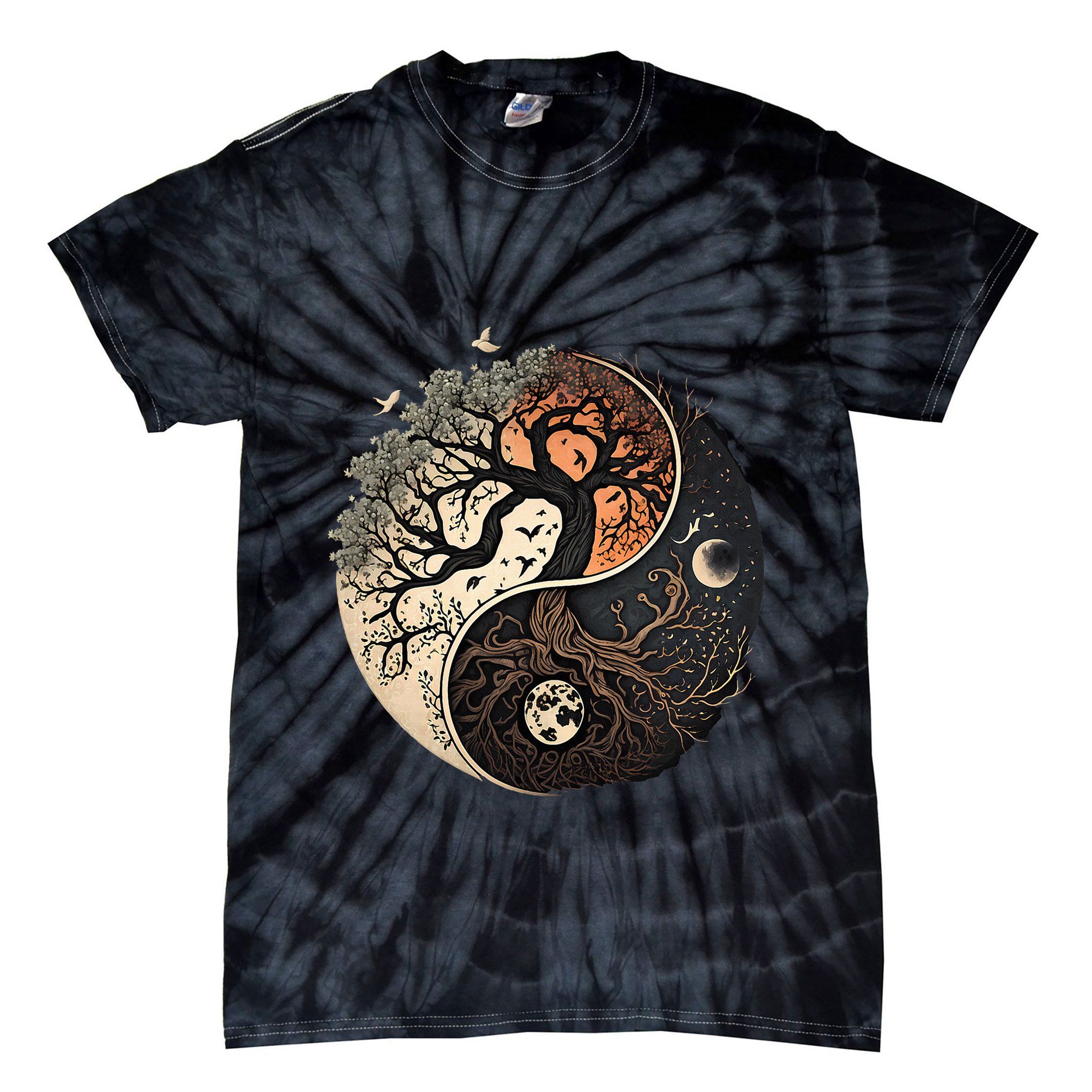 Harmonious Tree Of Life Yin Yang Tie-Dye T-Shirt
