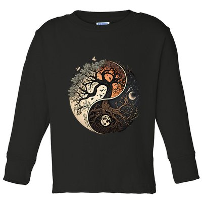 Harmonious Tree Of Life Yin Yang Toddler Long Sleeve Shirt