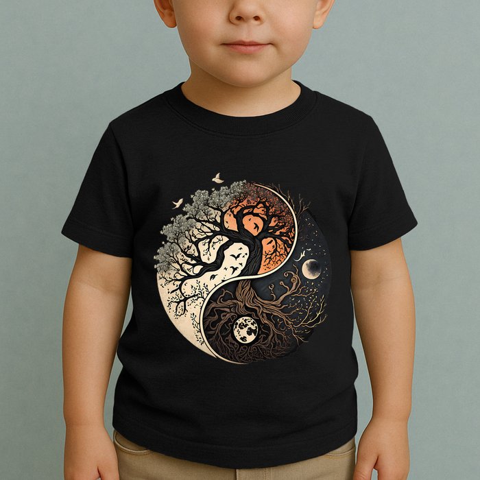 Harmonious Tree Of Life Yin Yang Toddler T-Shirt