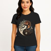 Harmonious Tree Of Life Yin Yang Womens T-Shirt