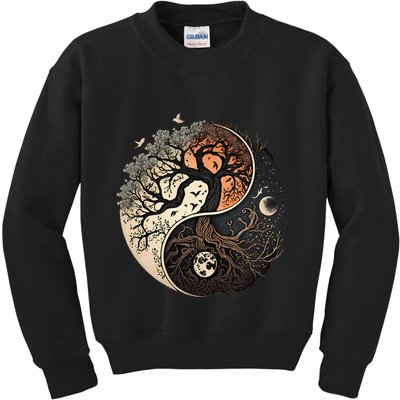 Harmonious Tree Of Life Yin Yang Kids Sweatshirt