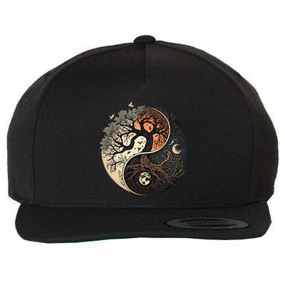 Harmonious Tree Of Life Yin Yang Wool Snapback Cap