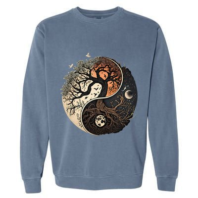 Harmonious Tree Of Life Yin Yang Garment-Dyed Sweatshirt