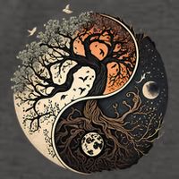 Harmonious Tree Of Life Yin Yang Vector Backpack