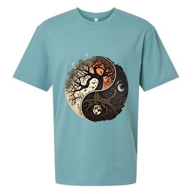 Harmonious Tree Of Life Yin Yang Sueded Cloud Jersey T-Shirt