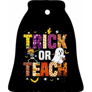 Halloween Trick Or Teach Funny Costume Teacher Halloween Ceramic Bell Ornament