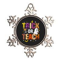 Halloween Trick Or Teach Funny Costume Teacher Halloween Metallic Star Ornament