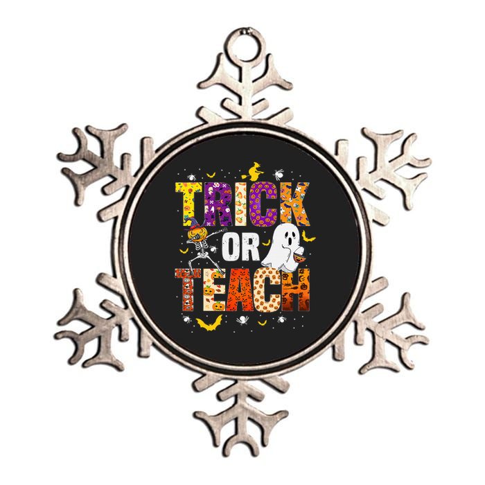 Halloween Trick Or Teach Funny Costume Teacher Halloween Metallic Star Ornament