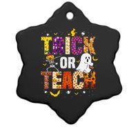 Halloween Trick Or Teach Funny Costume Teacher Halloween Ceramic Star Ornament