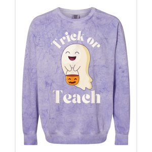 Halloween Trick Or Teach Ghost Teacher  Wo Graphic Colorblast Crewneck Sweatshirt