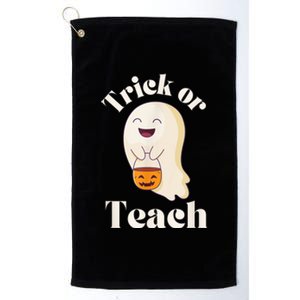 Halloween Trick Or Teach Ghost Teacher  Wo Graphic Platinum Collection Golf Towel