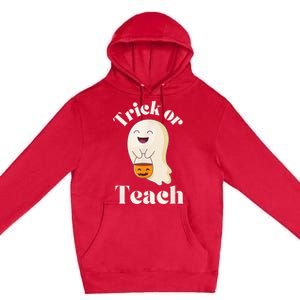 Halloween Trick Or Teach Ghost Teacher  Wo Graphic Premium Pullover Hoodie