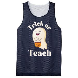 Halloween Trick Or Teach Ghost Teacher  Wo Graphic Mesh Reversible Basketball Jersey Tank