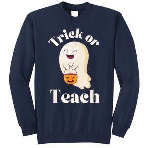 Halloween Trick Or Teach Ghost Teacher  Wo Graphic Tall Sweatshirt