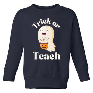 Halloween Trick Or Teach Ghost Teacher  Wo Graphic Toddler Sweatshirt