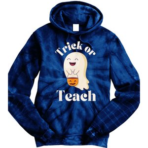 Halloween Trick Or Teach Ghost Teacher  Wo Graphic Tie Dye Hoodie