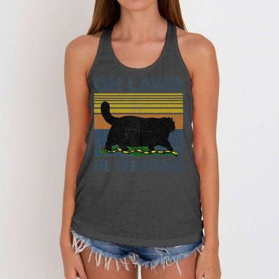 He Treading Oh Lawd Women's Knotted Racerback Tank