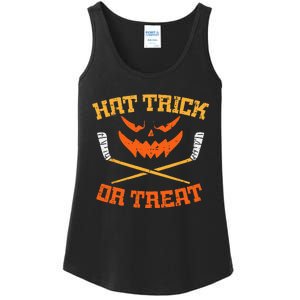 Hat Trick Or Treat Ice Hockey Halloween Boy Men Player Coach Ladies Essential Tank