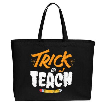 Halloween Trick Or Teach Funny Costume Teacher Halloween Cotton Canvas Jumbo Tote