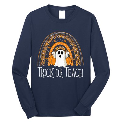 Halloween Trick Or Teach Ghost Rainbow Long Sleeve Shirt