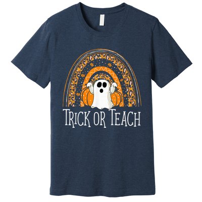 Halloween Trick Or Teach Ghost Rainbow Premium T-Shirt