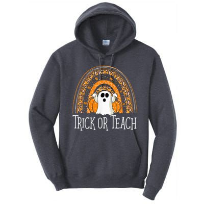 Halloween Trick Or Teach Ghost Rainbow Tall Hoodie