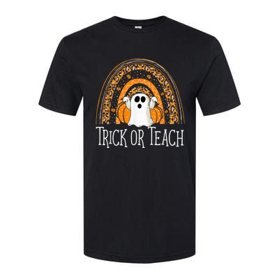 Halloween Trick Or Teach Ghost Rainbow Softstyle® CVC T-Shirt