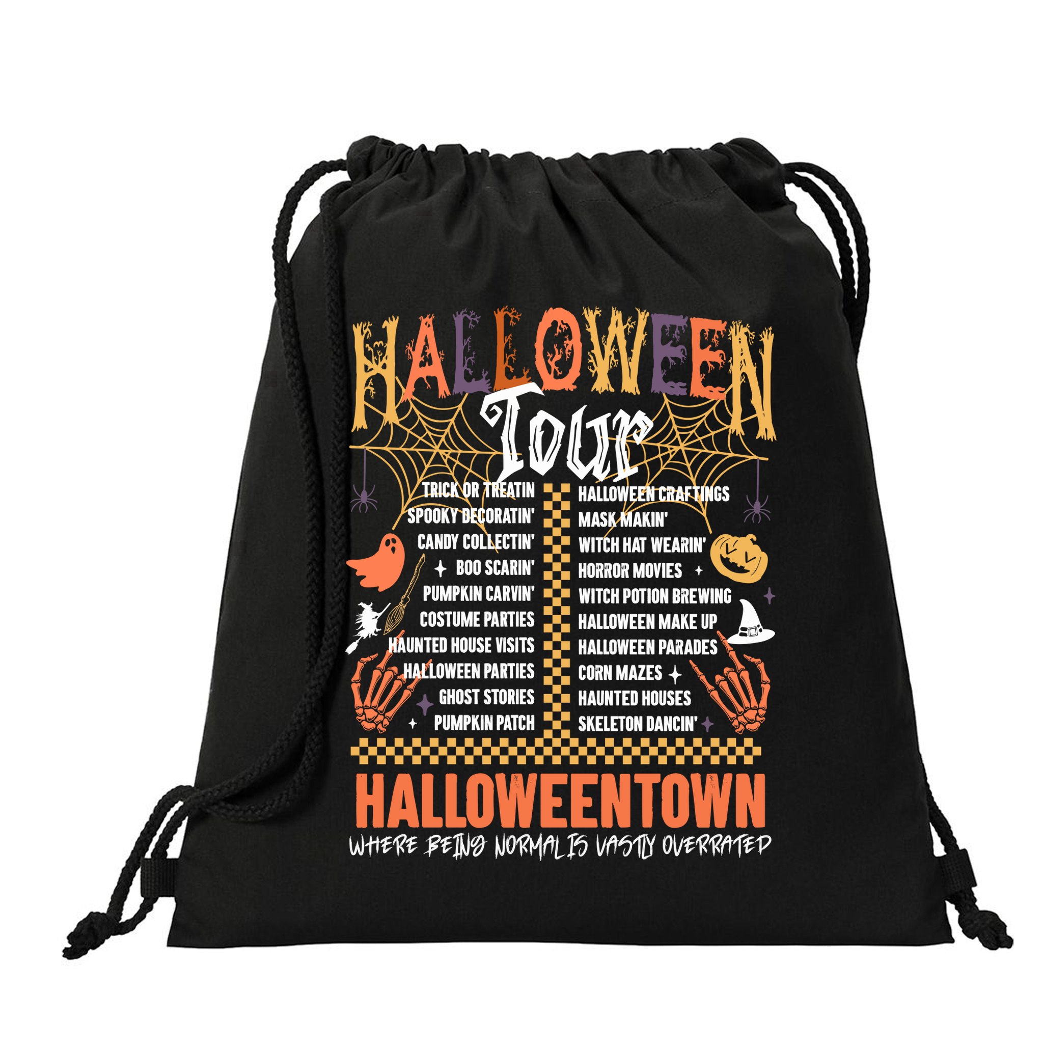 Halloween Tour Official Front And Back Drawstring Bag