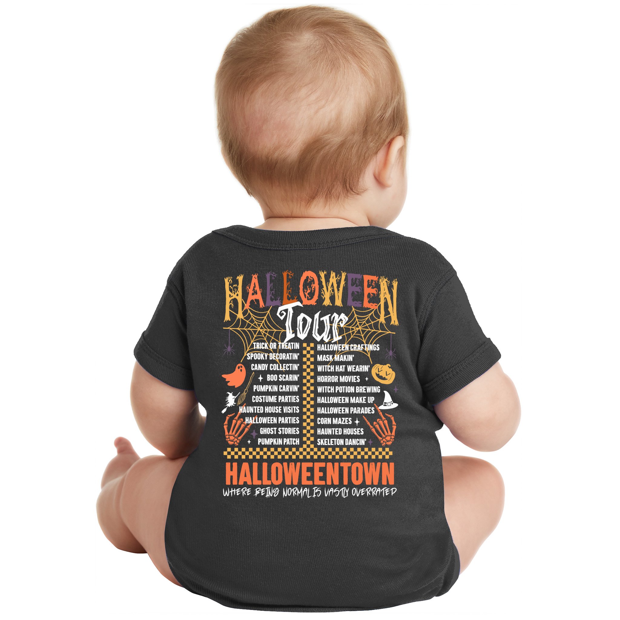 Halloween Tour Official Front And Back Baby Bodysuit