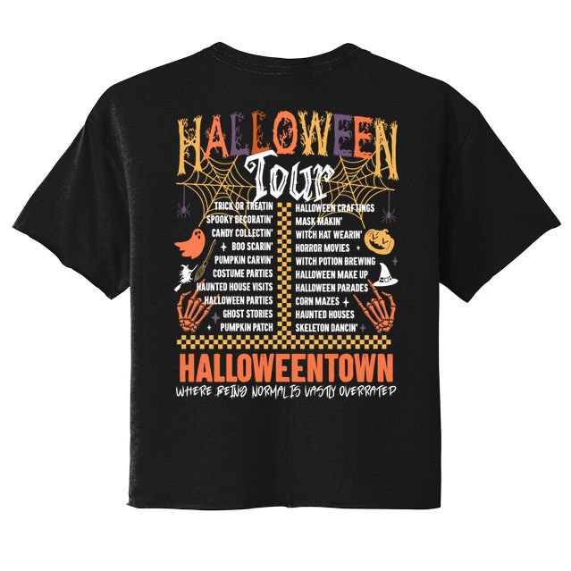 Halloween Tour Official Front And Back Women's Crop Top Tee